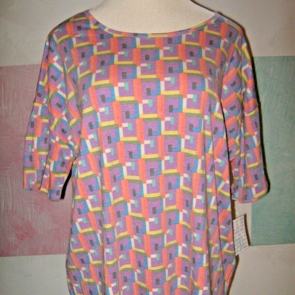 Purple Orange Green Geometric Dusty IRMA 2X NEW - Picture 1 of 4